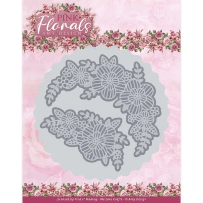 Afbeelding van Dies Amy Design Pink Florals Big Floral Circle