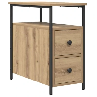 Afbeelding van vidaXL Nachtkastje artisanaal eikenkleurig 30 x 60 cm Ijzer PB