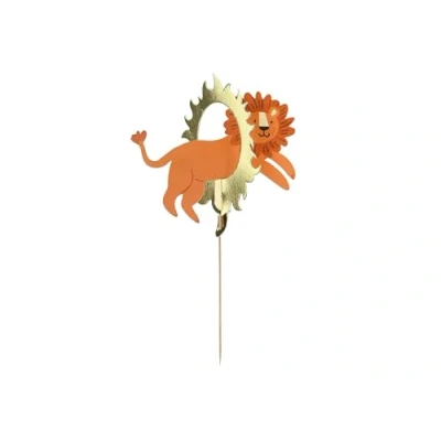Afbeelding van Cake topper leeuw circus taartversiering taartdecoratie