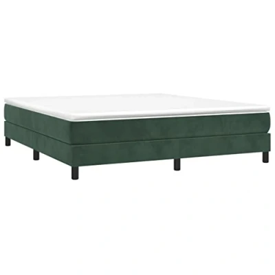 Image de vidaXL Cadre de lit sans matelas vert foncé 160x200 cm velours3120781