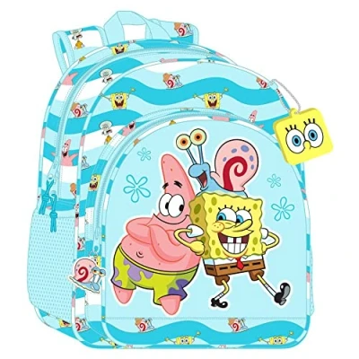 Afbeelding van Schoolrugzak Spongebob Stay positive Blauw Wit (33 x 42 14 cm)