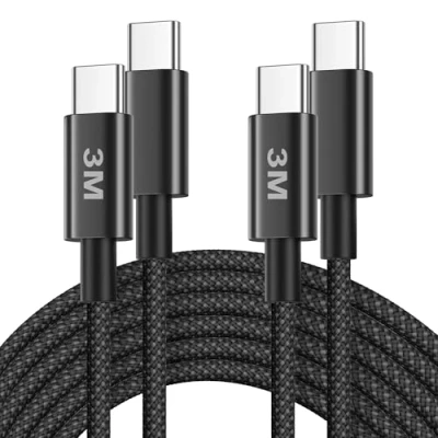 Afbeelding van Cable iPhone 15 16 3M/Lot de 2, 60W Câble USB C Charge Rapide 3M Nylon Tressé Type vers Cordon Fil Chargeur pour 16/16 pro Max/15/15 Max/15 Plus, iPad Air/Pro/Mini