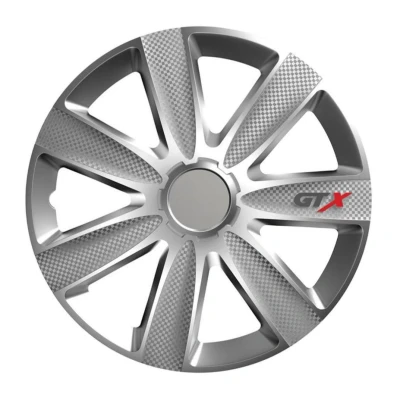 Afbeelding van Wieldoppen 15 inch GTX Carbon zilver 4 stuks