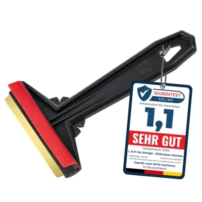 Afbeelding van L &amp; P Car Design A054 Murska IJskrabber messing origineel uit Finland ijsschraper van topkwaliteit 90 mm (L&amp;P zwart rood)