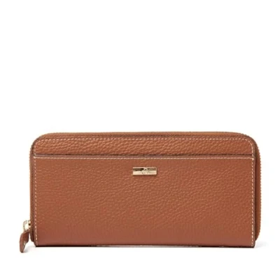 Afbeelding van Luxe Leren Damesportemonnee met RFID Zip Around Rits, 8 Pasjesvakken, Steekvakken &amp; Muntgeldvak Stijlvolle en Functionele Beurs voor Dames Mint 110182 Mocha