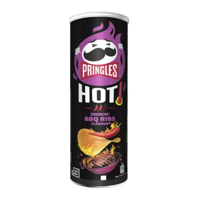 Afbeelding van 6x Pringles HOT Smokin&#039; BBQ Ribs 160 gr