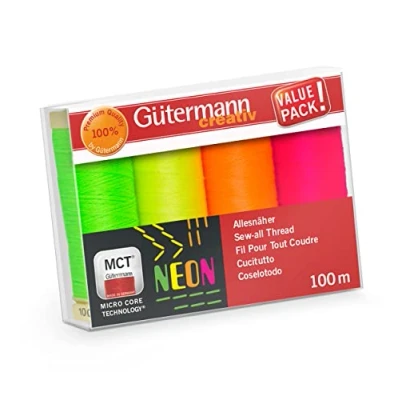 Afbeelding van GÜTERMANN ALLESNAAIGARENSET NEON 4X100M 1ST.