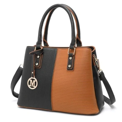 Afbeelding van Miss Lulu Dames Schoudertas Handtas Laptoptas 13.3&quot; Zwart/Bruin