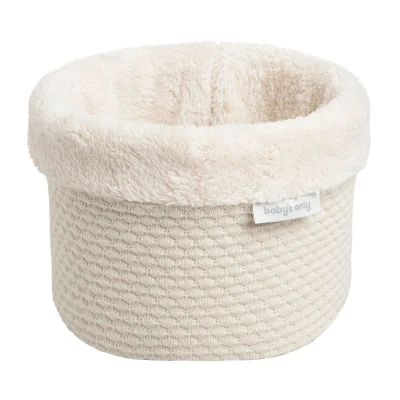 Afbeelding van Baby&#039;s Only Gebreide commodemandje Opbergmandje Commode organizer Babykamer accessoires Sky Warm Linen