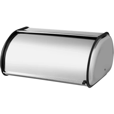 Afbeelding van KADAX broodtrommel van gepolijst roestvrij staal. met voorklep. broodtrommel, elegante (43 x 27 18 cm)