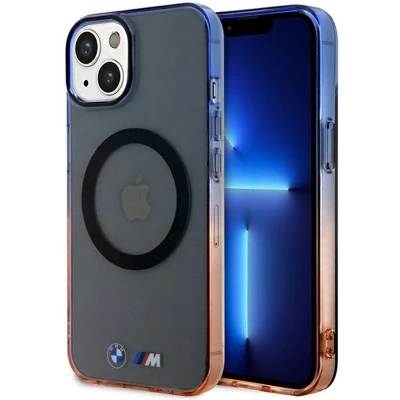 Afbeelding van BMW Gradient Bumper Hard Case Back Cover met MagSafe voor Apple iPhone 14 Grijs