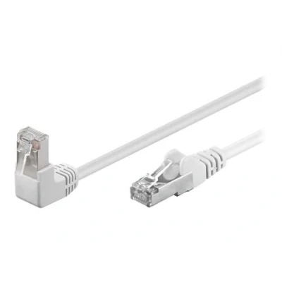 Image de goobay Câble réseau RJ 45 (M) pour 10 m paire torsadée écrantée (F/UTP) CAT 5e connecteur à 90, moulé blanc