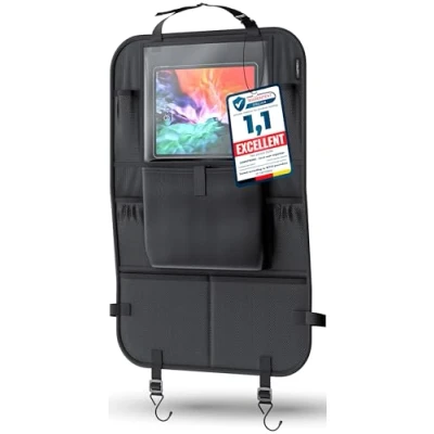 Afbeelding van LIONSTRONG Auto organizer autostoelbeschermer kickmat voor autostoel met tabletvak