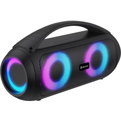Afbeelding van Denver Bluetooth Speaker Draadloos Lichteffecten FM Radio Muziek Box AUX TWS Pairing BTG616