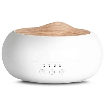 Afbeelding van SALKING Aromadiffuser, 250 ml, ultrasone diffuser voor etherische oliën, elektrische luchtbevochtiger, warm wit licht, houtnerf, de