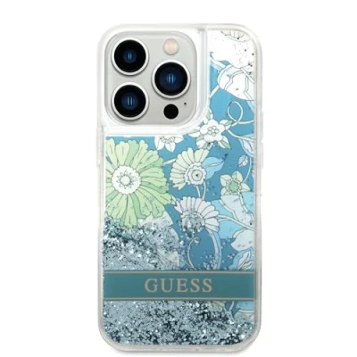Afbeelding van Guess GUHCP14XLFLSN iPhone 14 Pro Max 6.7 groen/groen hardcase Flower Liquid Glitter