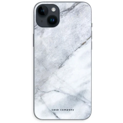 Afbeelding van Case Company® hoesje geschikt voor iPhone 14 Plus Witte marmer Soft Cover Telefoonhoesje Bescherming aan alle Kanten en Schermrand