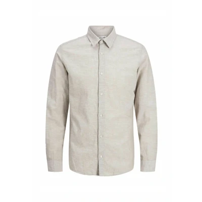 Afbeelding van JACK&amp;JONES JUNIOR JJEBREEZE LINEN BLEND SHIRT LS SN JNR Jongens Overhemd Crockery