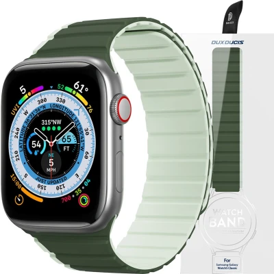 Afbeelding van Magnetische Apple Watch SE, 8, 7, 6, 5, 4, 3, 2, 1 (41, 40, 38 mm) Dux Ducis band (LD versie) groen