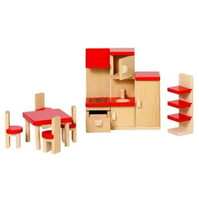 Image de Goki Bois de Cuisine 9pcs maison poupée