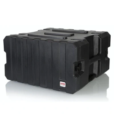 Afbeelding van Gator Cases Pro Series G PROR 6U 19 draaigegoten rolkoffer met trekgreep en verzonken wielen, 48,3 cm diep, gemaakt in de VS (G 19), zwart