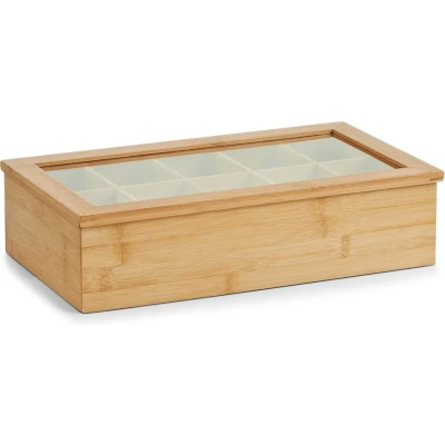 Afbeelding van Zeller Present Houten theedoos 10 vaks 25361 Sorteervakken