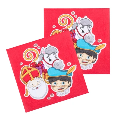 Afbeelding van Servetten Sinterklaas 33x33cm 20 stuks