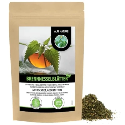 Afbeelding van Alpi Nature Brandnetelinfusie (250 g), kruidenthee van brandnetel, brandnetelthee, brandnetelbladeren, 100% natuurlijk, gehakt