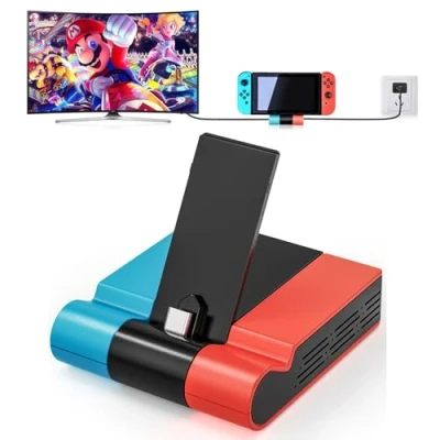 Afbeelding van Tendak Switch TV Dock, Opvouwbaar Oplaadstation Voor Nintendo Switch, Draagbaar Type C Docking Station Laadstandaard met HDMI Adapter en USB 3.0 Poort