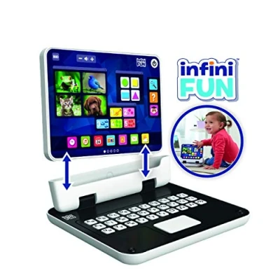 Afbeelding van Infini Fun, mijn eerste 2 in 1 computer educatief elektronisch speelgoed, imitatie en leeftijd dieren, cijfers, alfabet