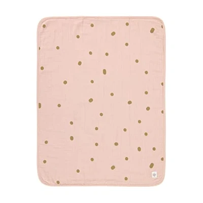 Afbeelding van Lassig Muslin GOTS Dots Powder Pink 75 x 100 cm Wiegdeken 1312022772