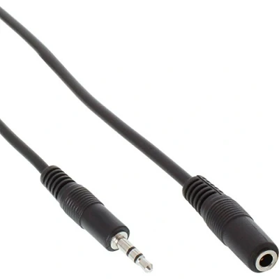 Afbeelding van InLine jack verlenging, 3,5mm St/Bu, stereo (5 m, 3,5 mm aansluiting (AUX)), Audiokabel