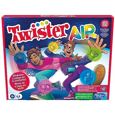 Afbeelding van Hasbro Gaming Twister Air spel met RA app, verbindt intelligente apparaten, actieve partyspellen, leeftijd: vanaf 8 jaar