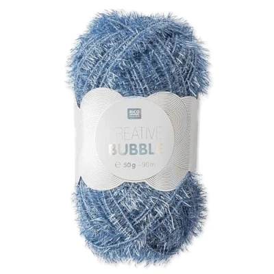 Afbeelding van Frida&#039;s Wollhaus Rico Design Creative Bubble Badgaren, 50 g, wol voor breien en haken, 57 kleuren (024, blauw)
