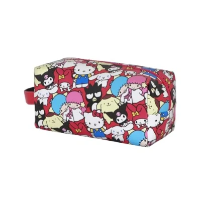 Afbeelding van Sanrio Hello Kitty Friends Plus Toilettas voor op reis, meerkleurig, 27 x 13 cm, één maat, reistoilettas, baksteen,