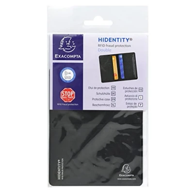 Afbeelding van EXACOMPTA RFID Beschermetui Hidentity Duo, zwart voor 2 creditcards