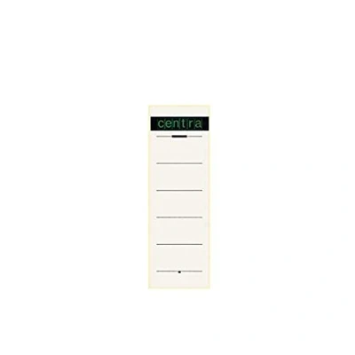 Afbeelding van Centra 10 stuks zelfklevende ordnerlabels voor standaard mappen met 75 mm rugbreedte, 61 x 192 mm, wit, 521114