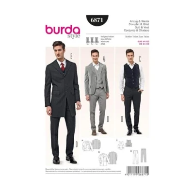 Afbeelding van Burda Naaipatroon 6871 Broek, colbert in variaties en gilet