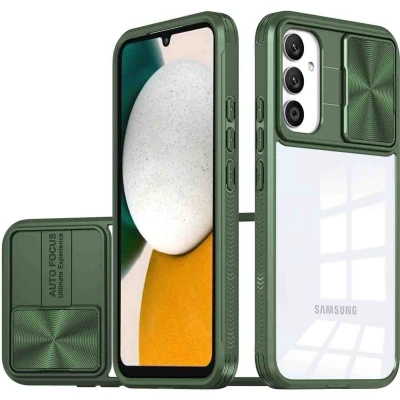 Afbeelding van iMoshion Hoesje Geschikt voor Samsung Galaxy A34 (5G) Camslider Backcover Donkergroen