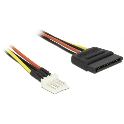 Afbeelding van Delock Stroom Aansluitkabel [1x SATA stroomstekker 1x Floppy stekker 4 polig] 0.24 m Zwart, Rood, Geel