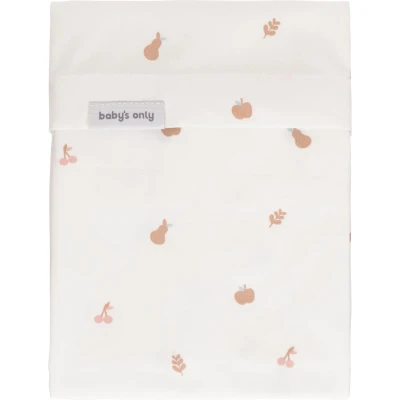 Afbeelding van Baby&#039;s Only Wieglaken Fruit Beige/Wit Met motief 80x100 cm 100% katoen