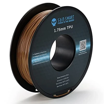 Afbeelding van SainSmart TPU filament 1,75, karamel, 3D drukfilament, eenkleurig, 1,75 mm, 0,8 kg, maatnauwkeurigheid +/ 0,05 mm