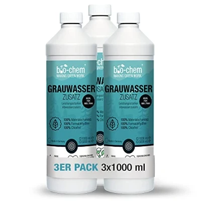 Afbeelding van Grijswatertank additief 3x 1 l concentraat tankreiniger voor vuilwater , grijswater en afvalwatertanks in campers caravans