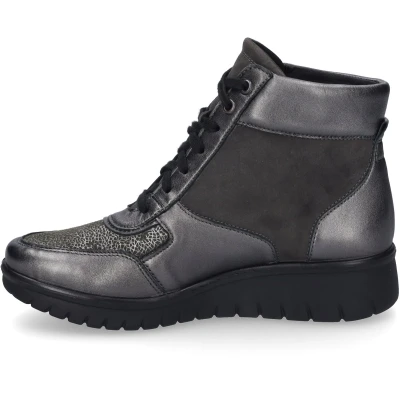 Afbeelding van Josef Seibel Veterboots, Dames, Maat: 37, Anthrazit kombi Leer