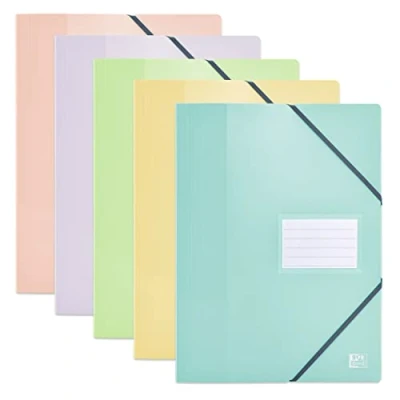Afbeelding van OXFORD School Life A4 zichtmap met elastiek, 80 weergaven / 40 hoezen, polypropyleen, pastelkleuren, willekeurige kleur