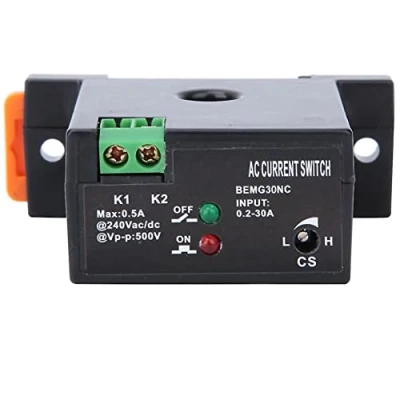 Afbeelding van Stroomdetectieschakelaar, regelbaar detectierelais 0,2 30 A, zelfaangedreven controller explosiebestendig No/Nc, voor DIN rail 0 240 V AC &amp; Dc (normaal open)