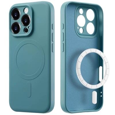 Afbeelding van imoshion Hoesje Geschikt voor iPhone 16 Pro Siliconen Color Backcover MagSafe groen