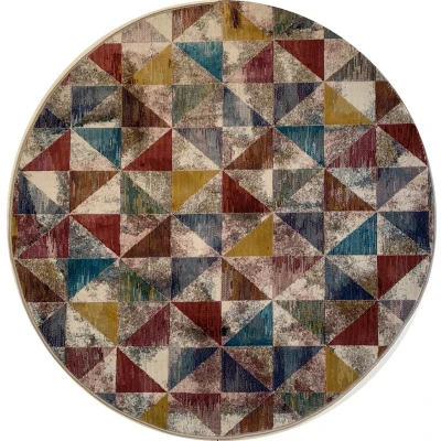 Afbeelding van Tapijtenloods Picasso Sahra Vintage ROND Vloerkleed Multi Laagpolig 133 CM