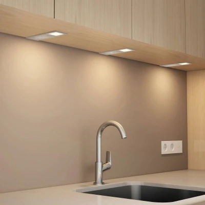 Afbeelding van Arcchio kastverlichting met dimmer 3lichts aluminium H: 0.4 cm Inclusief lichtbronnen