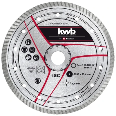 Afbeelding van KWB Diamantslijpschijf 200 x 25,4mm Turbo
